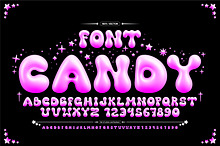CANDY 3D BUBBLE FONT VECTOR