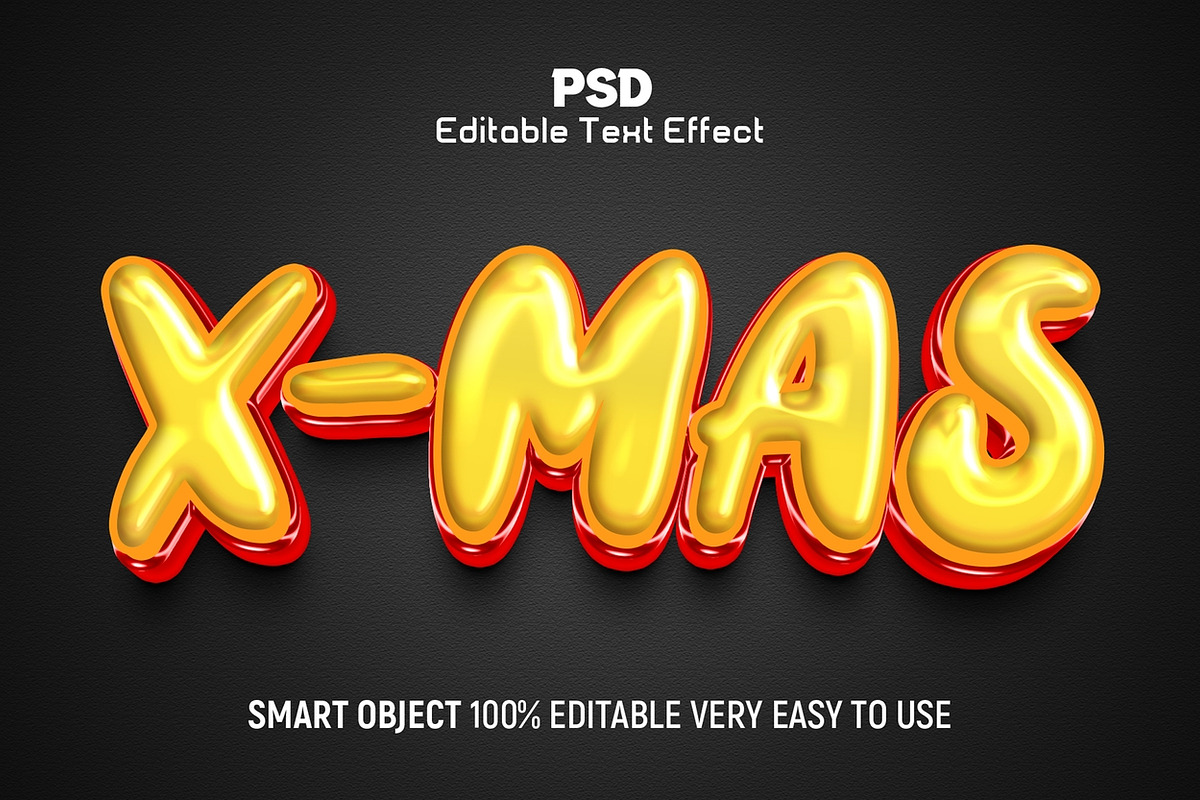 X-MAS Balloon 3D Text Effect PSD, a Layer Style Add-On by Design Fly