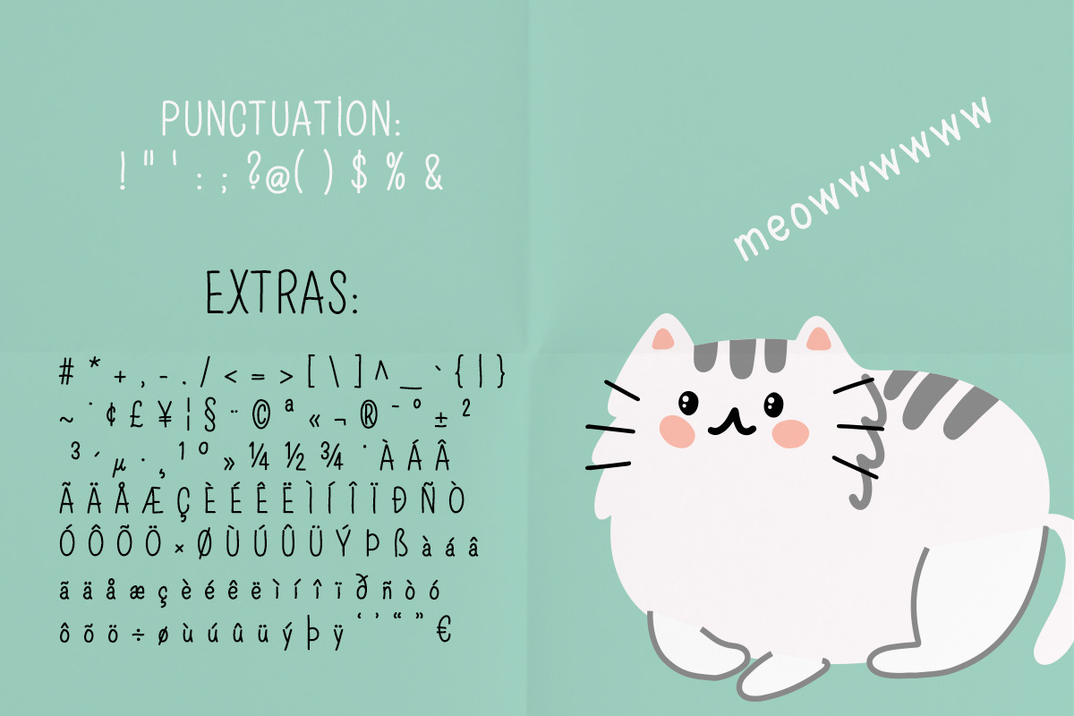 Meow: a hand-drawn serif font preview 3