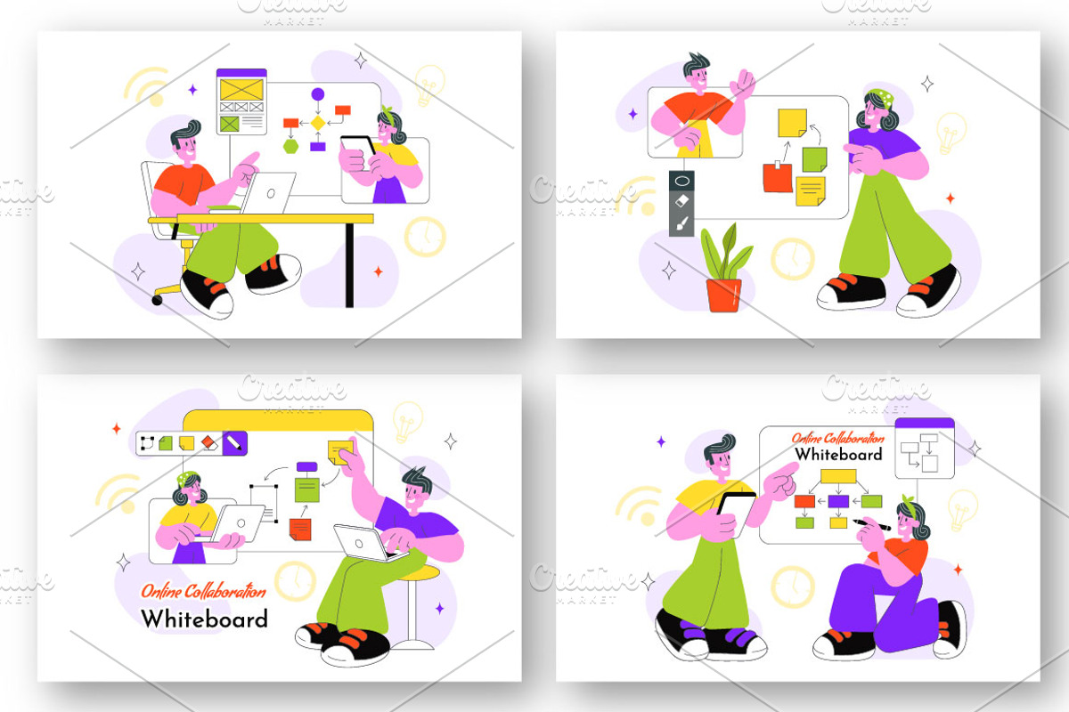 10 Online Whiteboard Tools, a Work Illustration by denayunebgt (Photo 3 of 4)