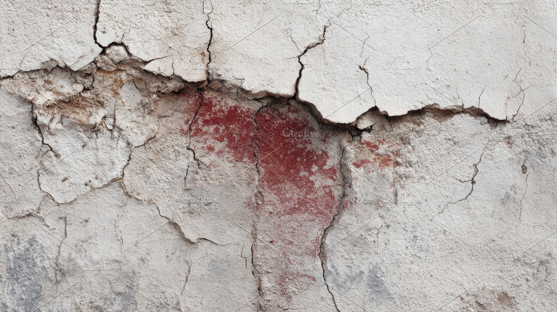 Cracked wall with faded paint detail, a Photo by Beautiful things