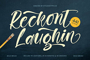 Rekont Laughin Bold Brush Font, a Script Font by stylishtype.co (Thumbnail 1 of 20)