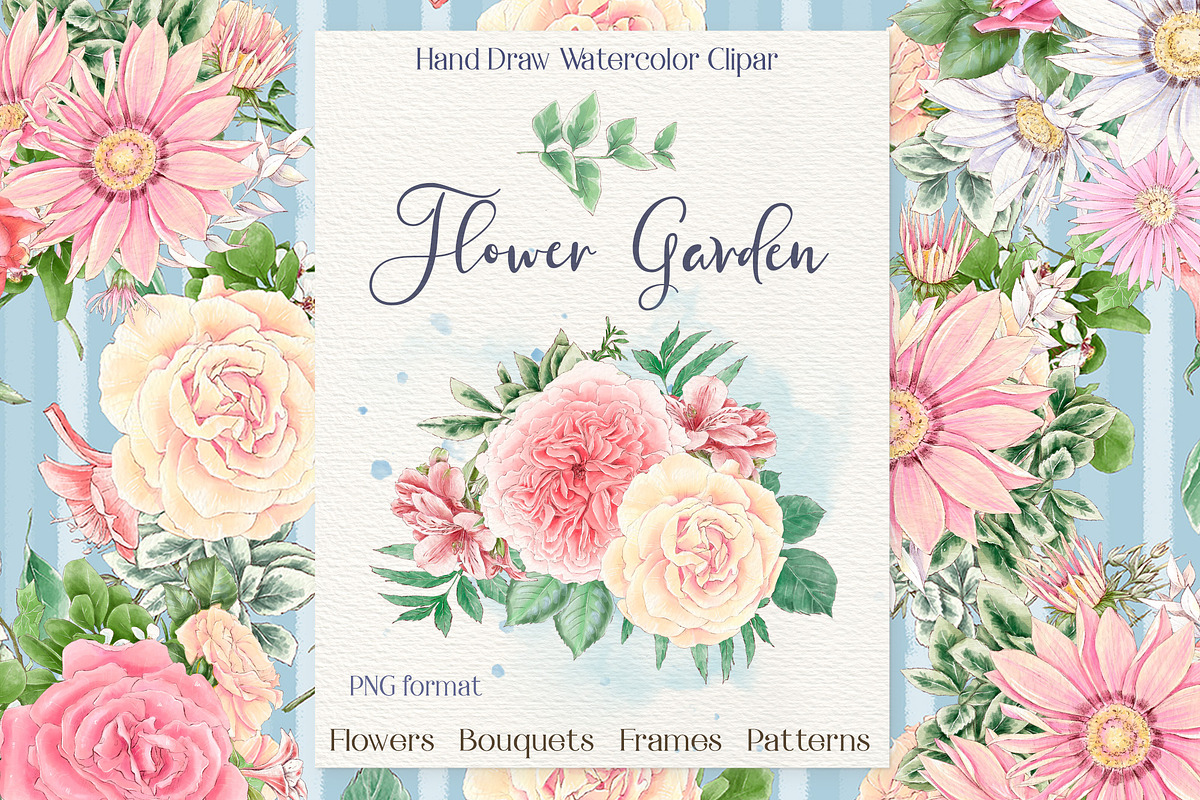 Watercolor Flowers clipart big set, a Decorative Illustration by Yuliya Art (Photo 1 of 16)