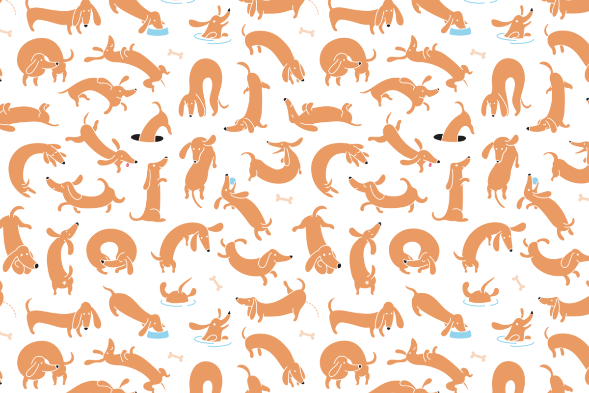 Dachshund Dash Pattern And Icons, a Pattern Graphic by Iconka (Photo 3 of 9)