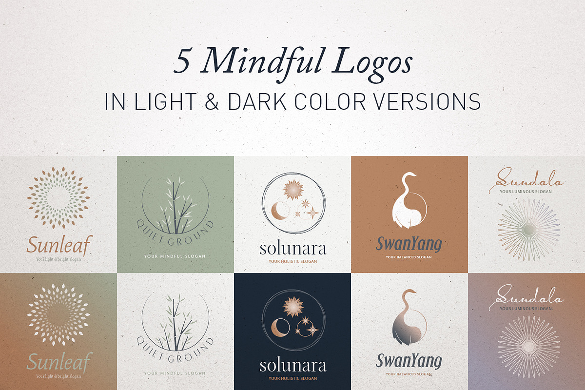 Mindful Balance Logo Bundle – 5 Pack, a Branding & Logo Template by Elibee (Photo 2 of 9)
