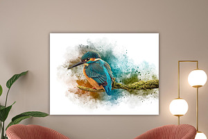 Watercolor Bird Painting Effect