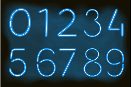 numbers in the form of neon lamps