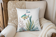 Watercolor Cute Sea Animals Clipart, an Illustration by MockupWizard (Thumbnail 6 of 6)