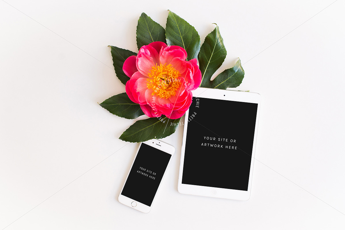 Floral Mobile Responsive Mockup, an iPad Mockup by Pretty Techie (Photo 4 of 4)