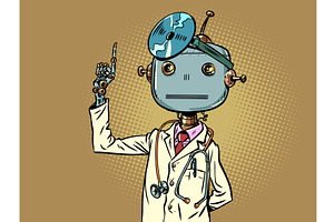 Robot doctor. Artificial, a Healthcare Illustration by rogistok