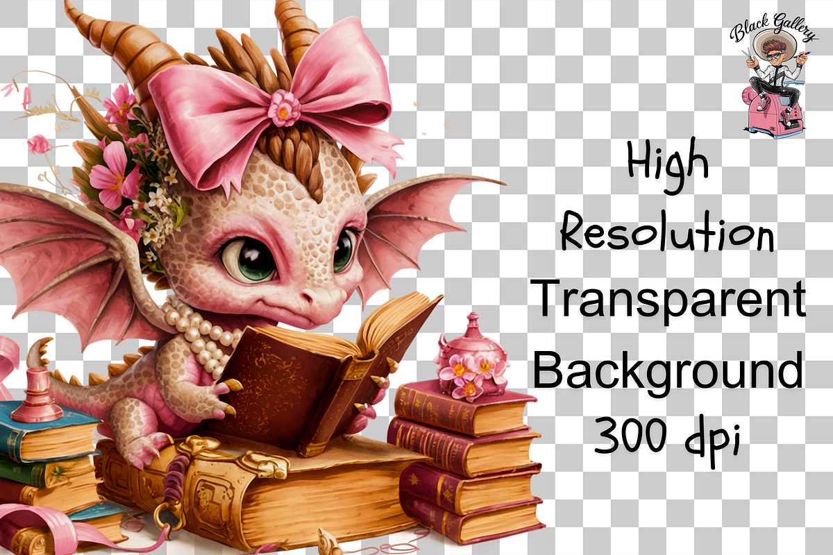 Dragon Reading Book PNG Bundle, a Graphic by Clipart Bloom (Photo 11 of 12)