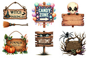Halloween Wooden Sings Clipart, an Illustration by Daily.Designs (Thumbnail 4 of 5)