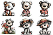 Whimsical Summer Teddy Bear Clipart, an Illustration by DreamArtGraphic (Thumbnail 5 of 5)