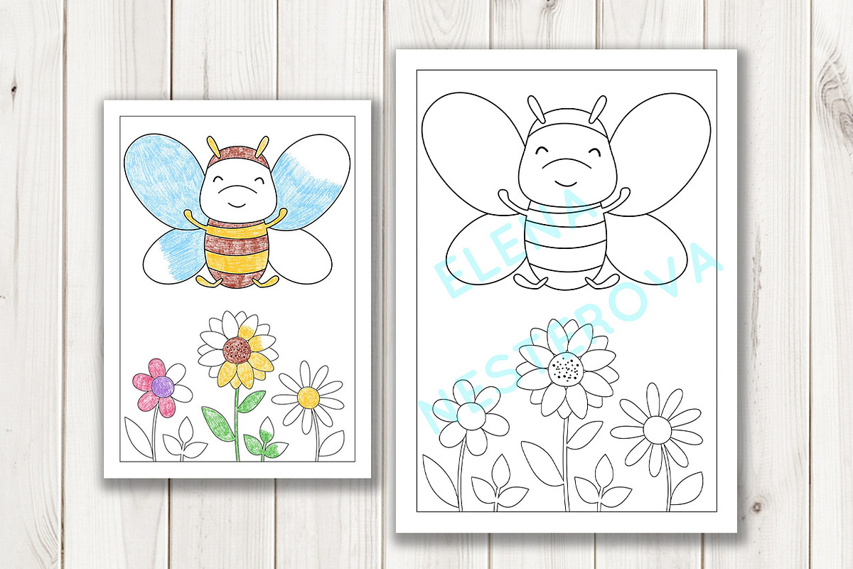 Coloring Pages with insects, an Illustration by Elena Nesterova (Photo 6 of 7)