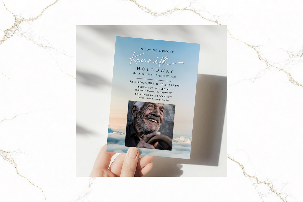 Funeral Invitation Canva FR011, an Invitation Template by TyphoonStudio (Photo 3 of 7)