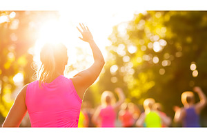 Female Exercising Outdoors in Park, a Nature Photo by Lermont51