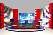 TV News Studio 004, a Furniture 3D Model by akerStudio (Thumbnail 1 of 5)