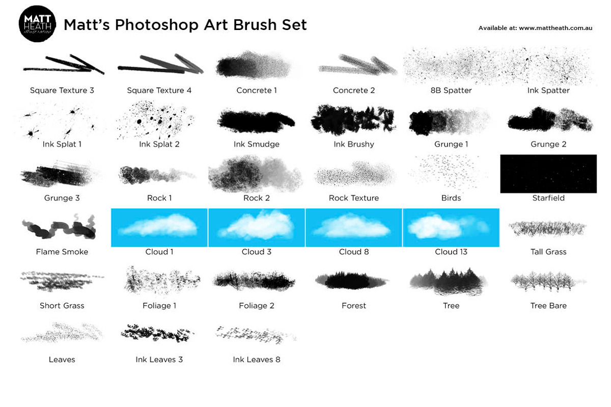 Matt's Photoshop Art Brush Set, a Brush Add-On by Matt Heath (Photo 4 of 5)