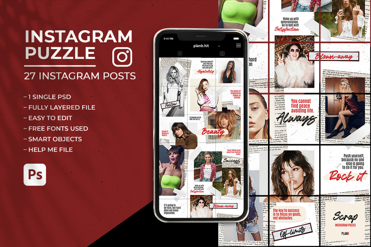 Scrap - Instagram Puzzle Feed, a Social Media Template by Plan B (Photo 1 of 6)