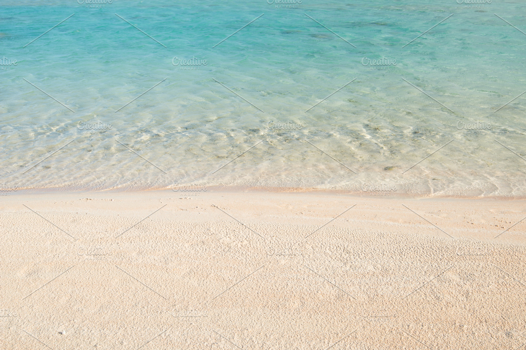 Sandy beach and turquoise water, a Nature Photo by Ekaterina Grivet