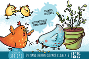 Charming Chickens - Digital Clipart, an Animal Illustration by Purple Frog (Thumbnail 3 of 4)