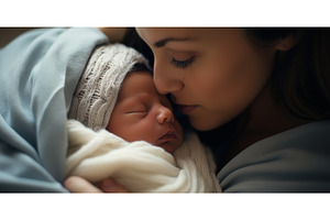 Mother holding her newborn son right, a Health & Medical Photo by ZinetroN