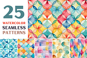 Watercolor Seamless Patterns, a Pattern Graphic by Digidz (Thumbnail 1 of 4)