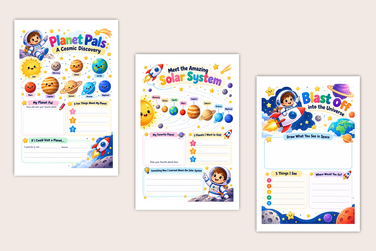 Little Explorers Space & Science, a Stationery Template by Designmela01 (Photo 4 of 5)