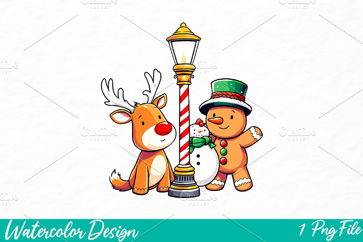 Christmas PNG, Christmas Shirt PNG, an Illustration by Watercolor design (Photo 1 of 3)