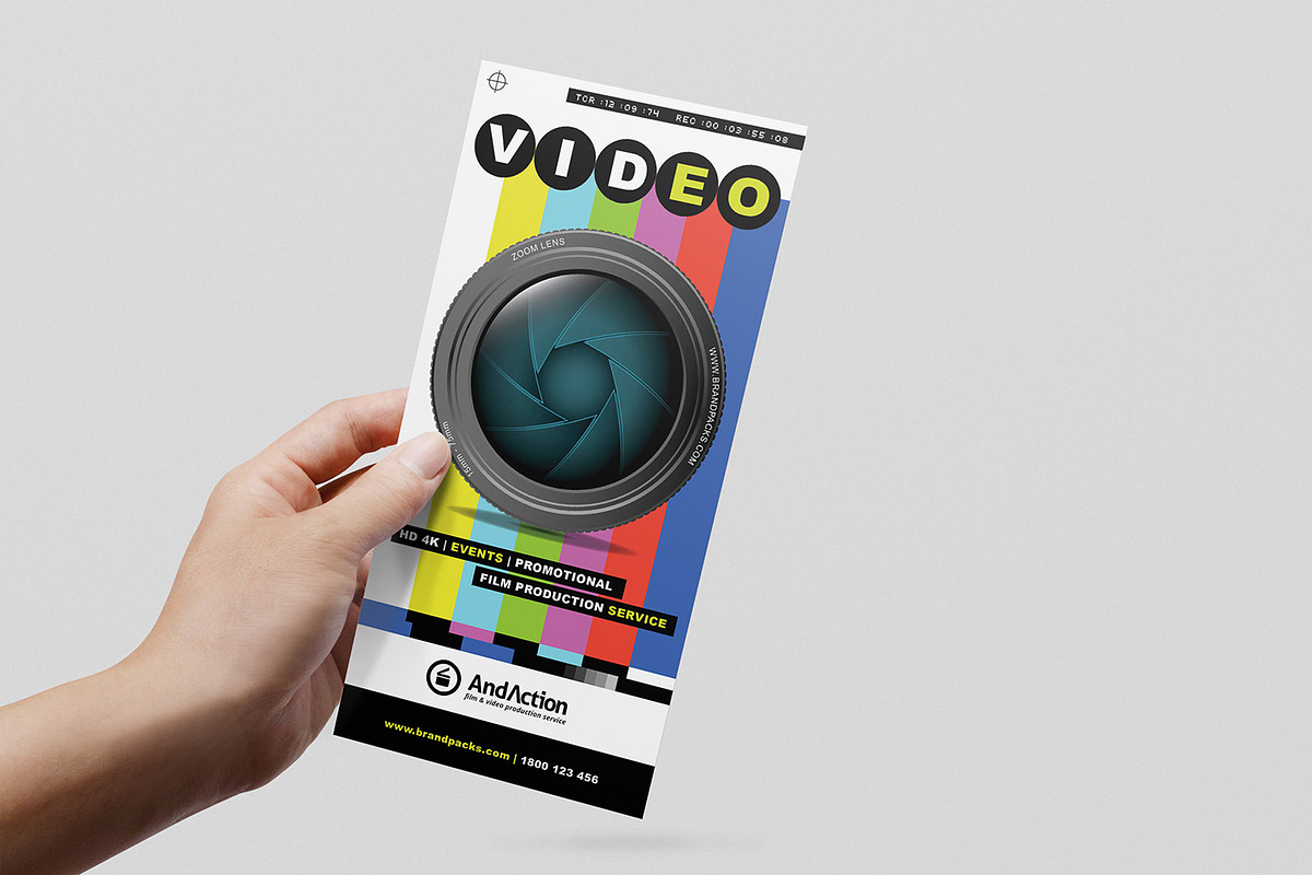 Videographer Rack Card Template, a Card Template by BrandPacks