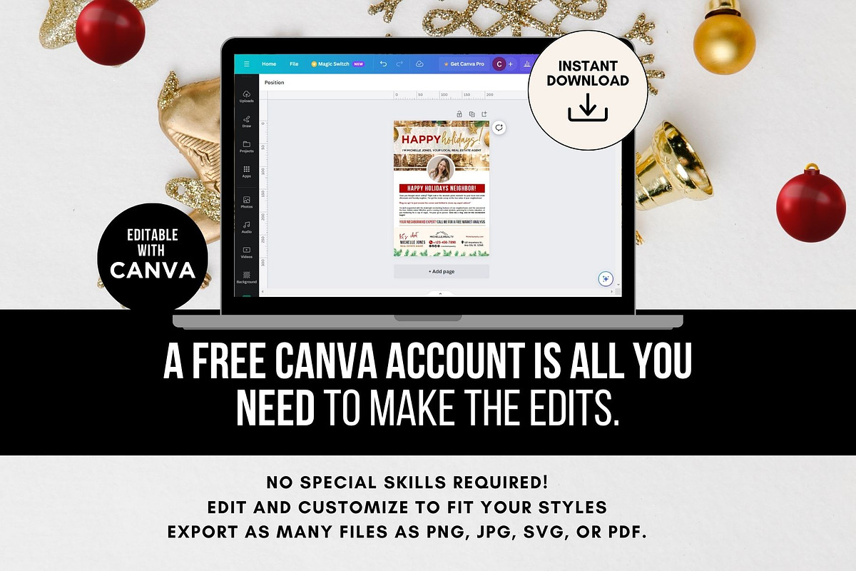 Realtor Holiday Flyer Size Letter, a Flyer Template by CreativeVinesStore (Photo 5 of 5)
