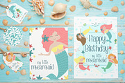 Cute vector little mermaids, a Background Graphic by Samsonchik Store (Thumbnail 6 of 7)