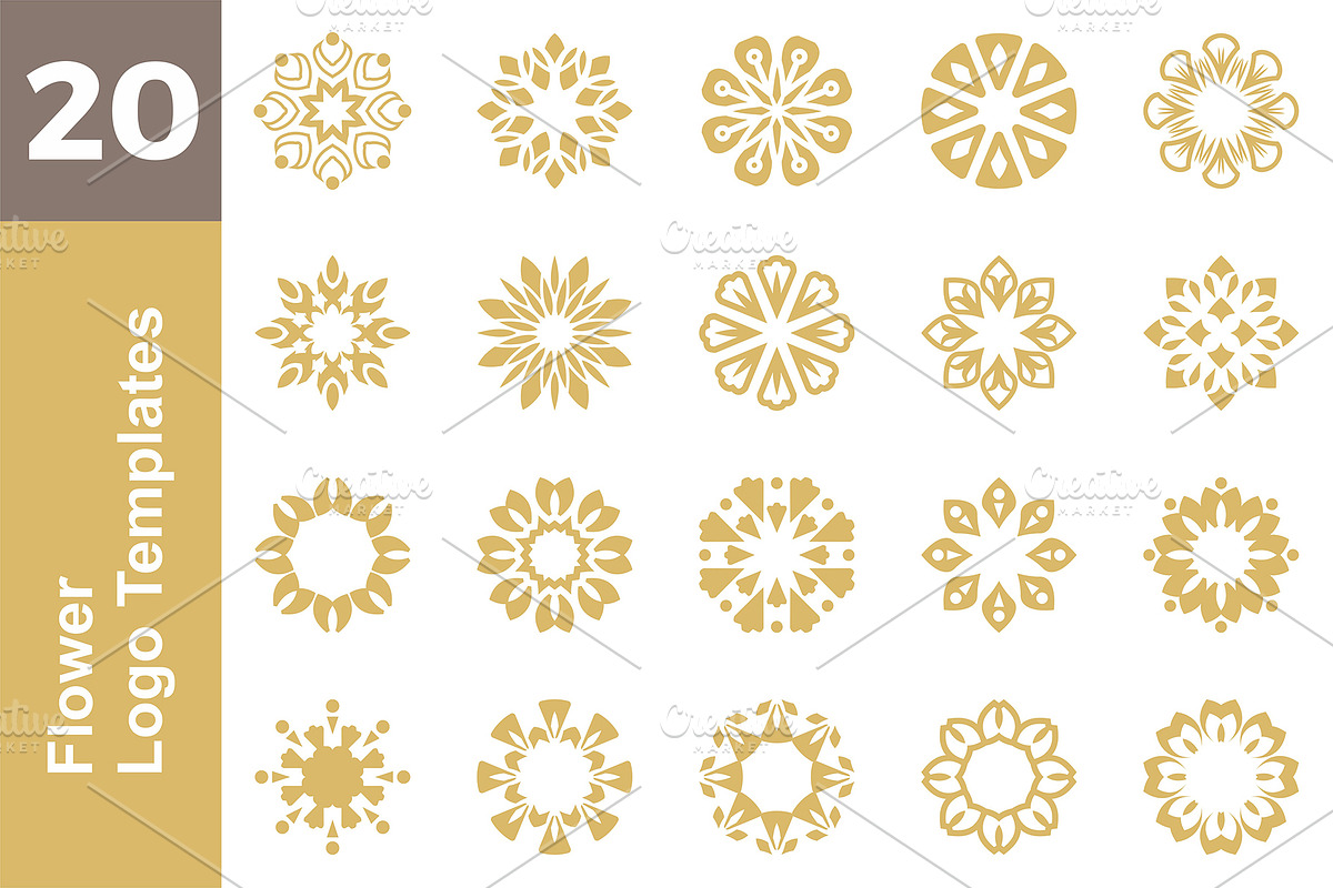 20 Logo Flower Templates Bundle, a Branding & Logo Template by Friendesigns (Photo 1 of 21)