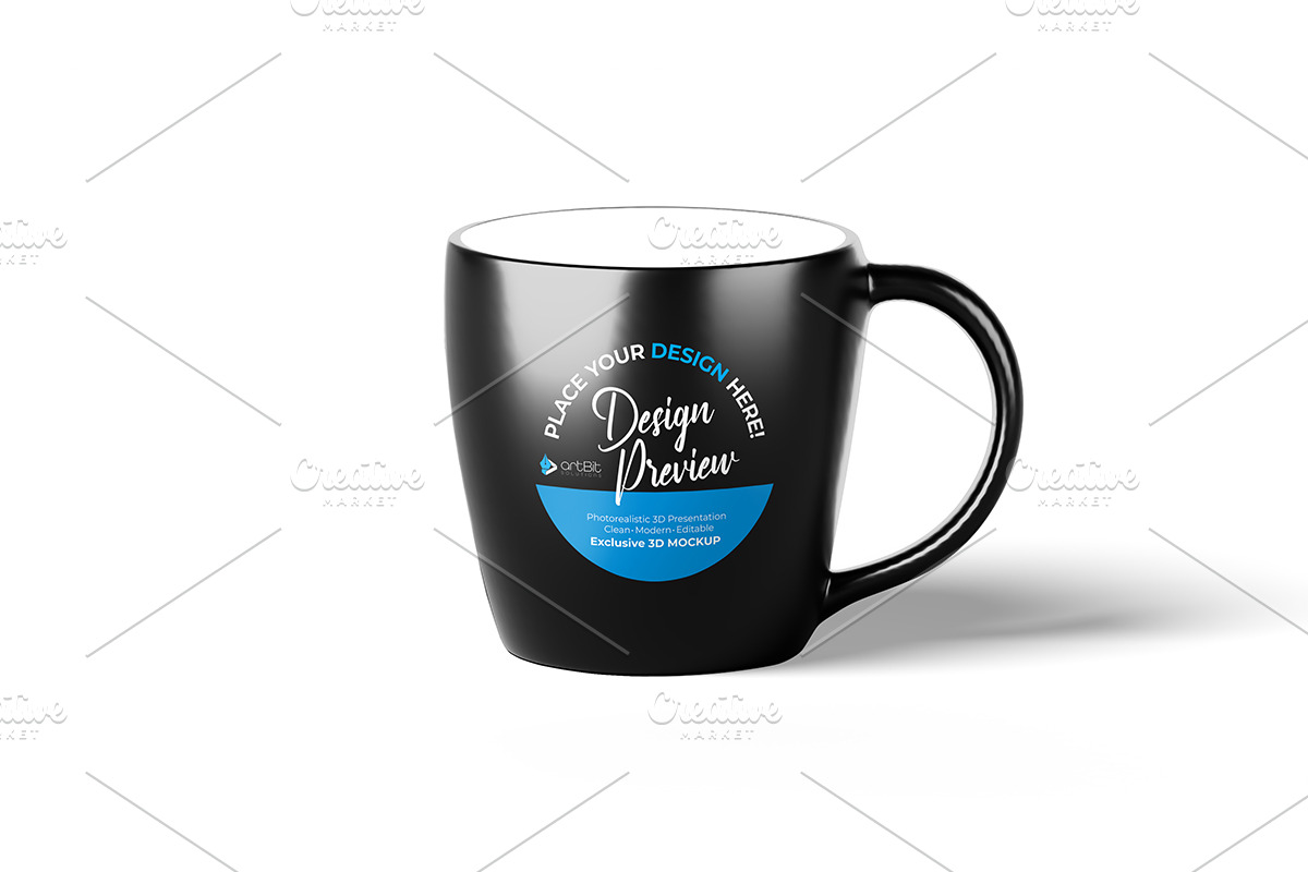 Editable Coffee Mug Mockup Set Black, a Packaging Mockup by artBit Design Studio (Photo 5 of 8)