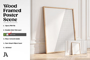 Wood Framed Poster DIN A PSD Mockup, a Household Mockup by Julian Adams (Thumbnail 3 of 3)