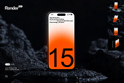 iPhone 15 Pro Mockup, an iPhone Mockup by Renderteam (Thumbnail 1 of 10)
