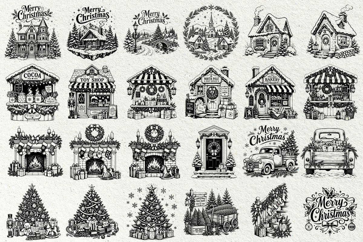 Christmas Scenes SVG Graphics, a Seasonal Illustration by DENIDigitalArtSudio (Photo 4 of 8)