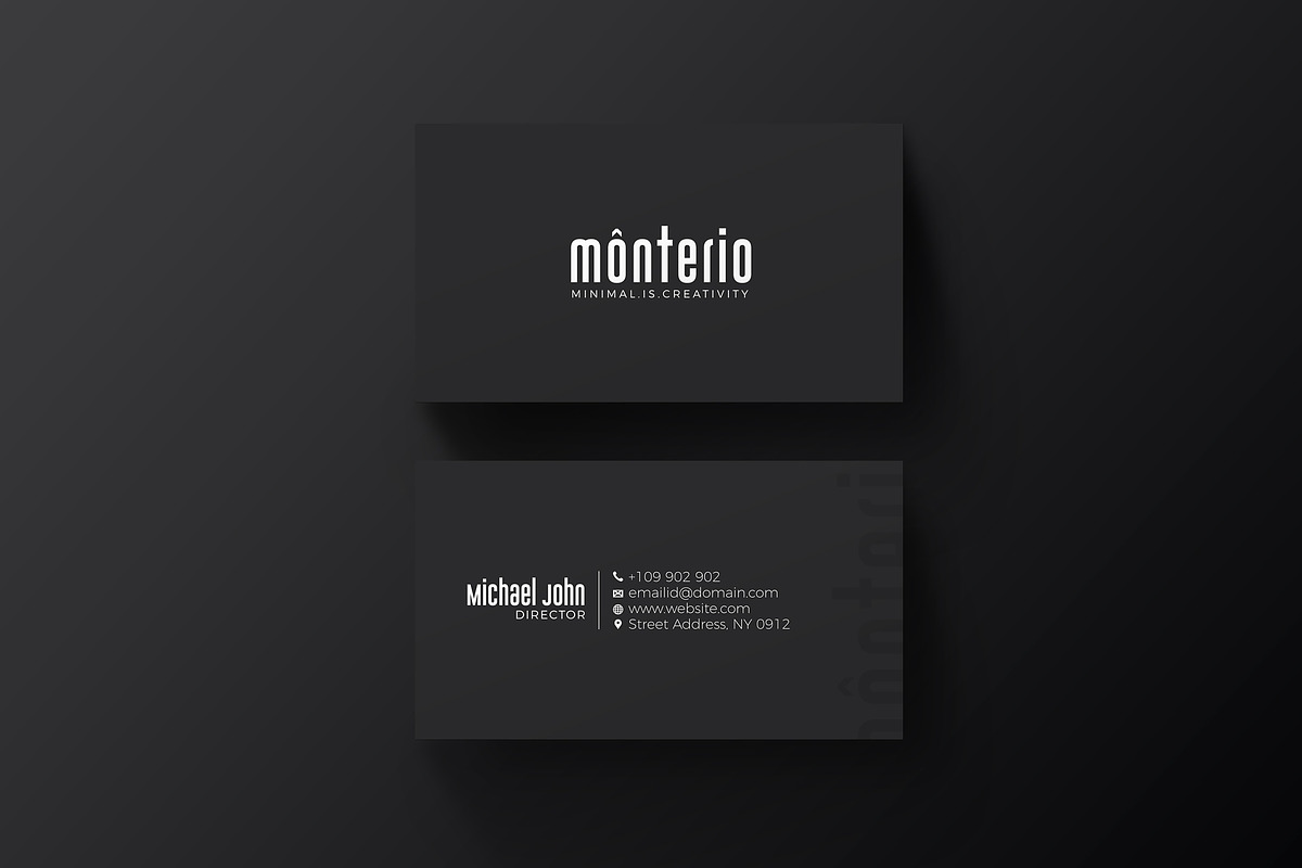 Minimal Black Business Card, a Business Card Template by GoldenPixelStudio (Photo 2 of 3)