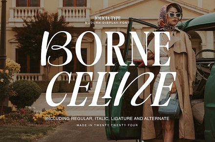 Borne Celine | Modern Display Font, a Serif Font by Jolicia Type