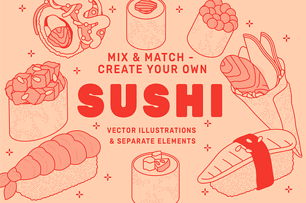 Sushi Vector Food Illustrations
