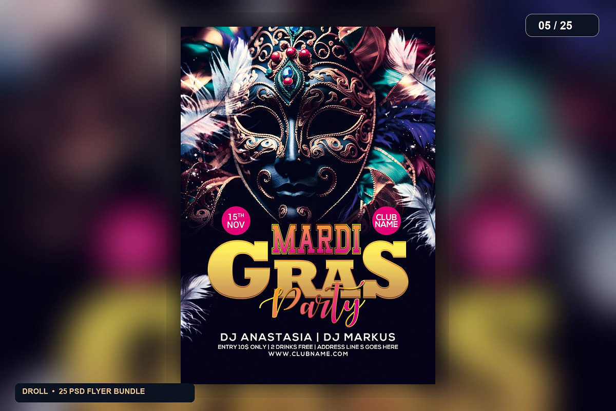 25 Nightclub Party Flyer PSD Bundle, a Flyer Template by Flyer Arts (Photo 8 of 29)