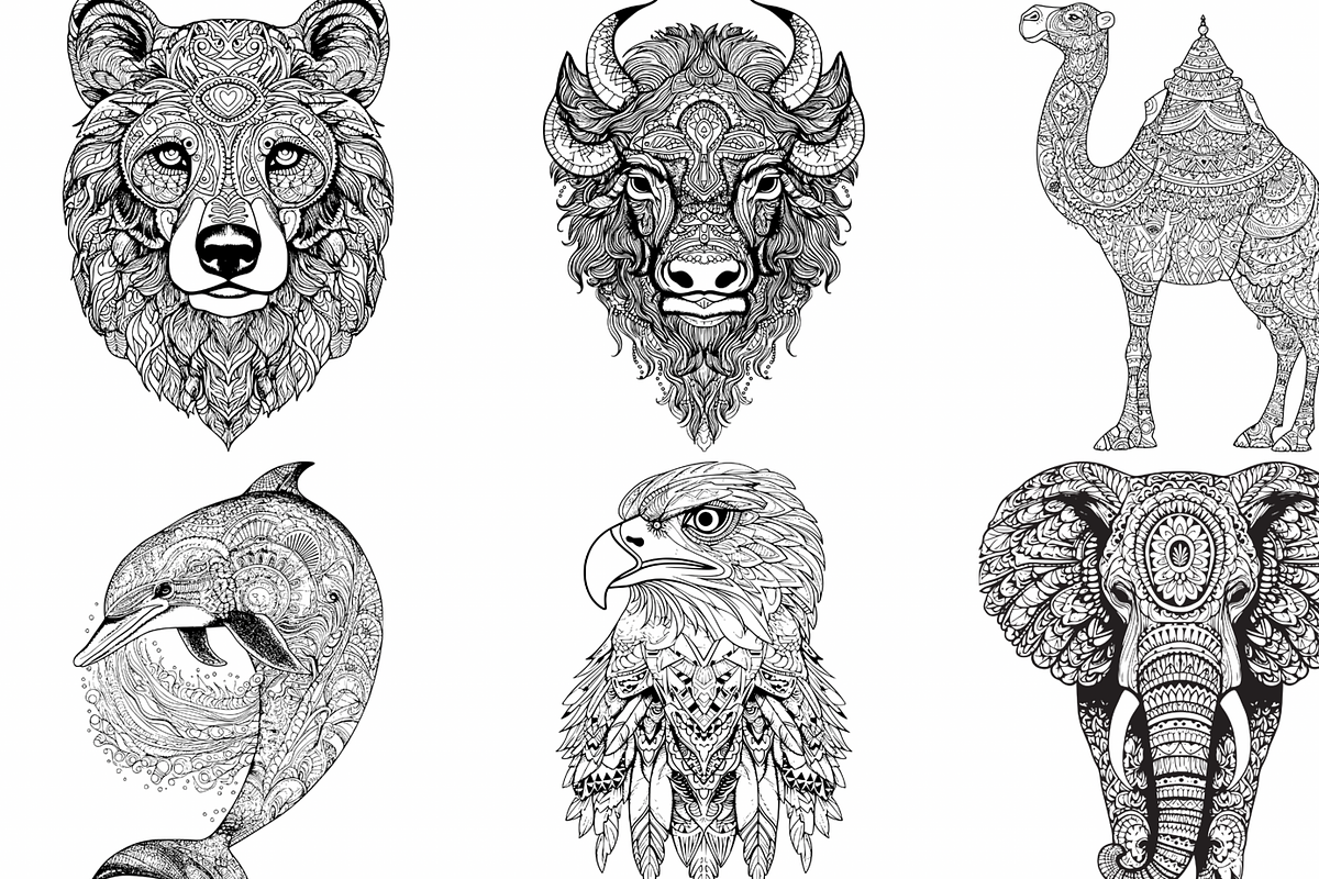 45 Mandala Animal Illustrations, a Graphic by WarmSoftAndCozy (Photo 9 of 9)