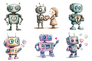 Robot Love Clipart Sublimation, an Illustration by SinaCreation (Thumbnail 3 of 5)