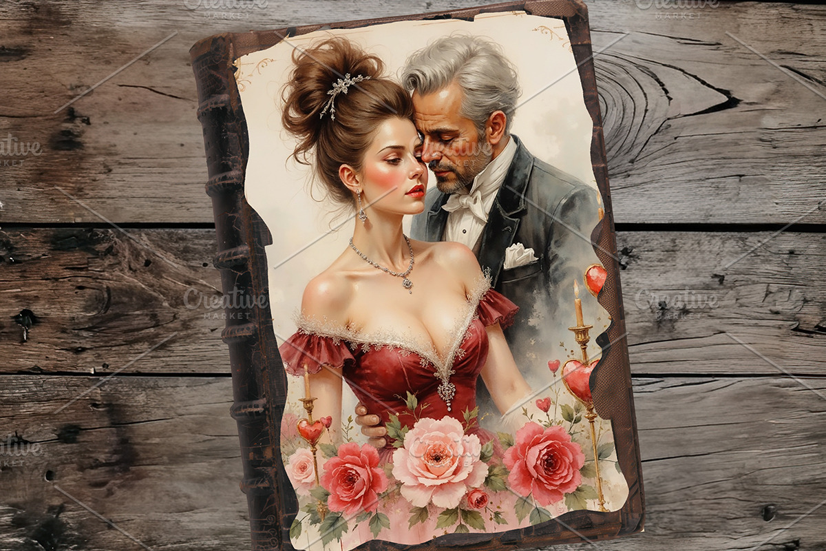 Vintage Valentine Junk Journal Pages, a Decorative Illustration by GalaDesign03 (Photo 2 of 9)