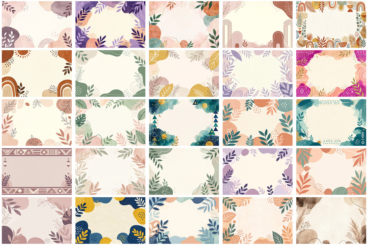 Boho Borders Bundle, a Background Graphic by Forhadx5 (Photo 4 of 9)