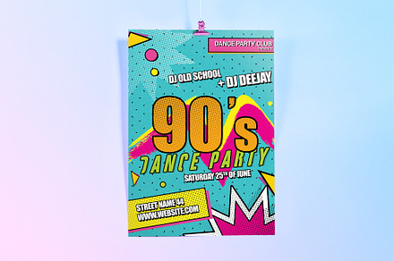 90's Theme - Dance Party Flyer, a Flyer Template by Remus Corcaci