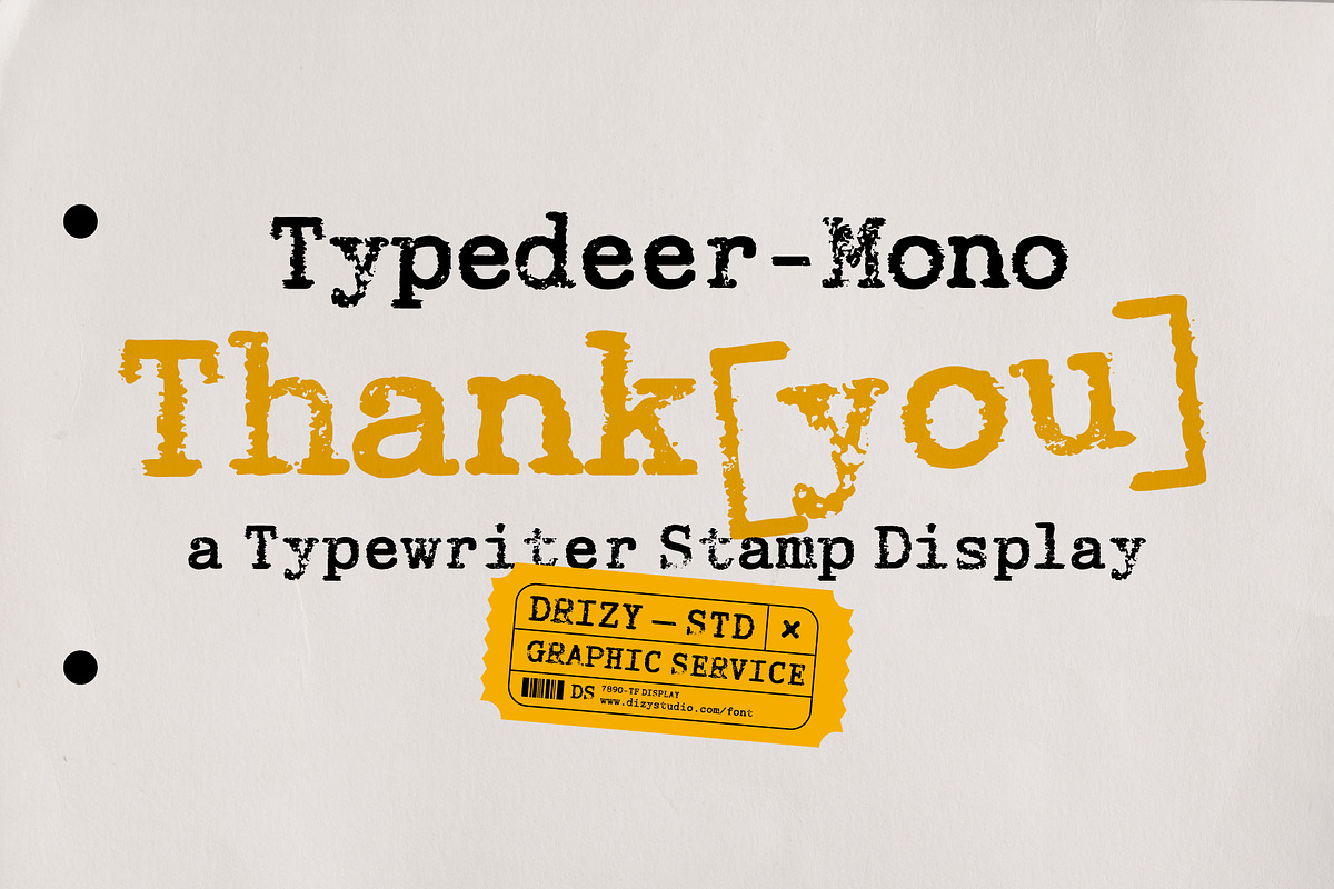 TypedeerMono - Typewriter Stamp Font, a Slab Serif Font by Drizy (Photo 10 of 10)