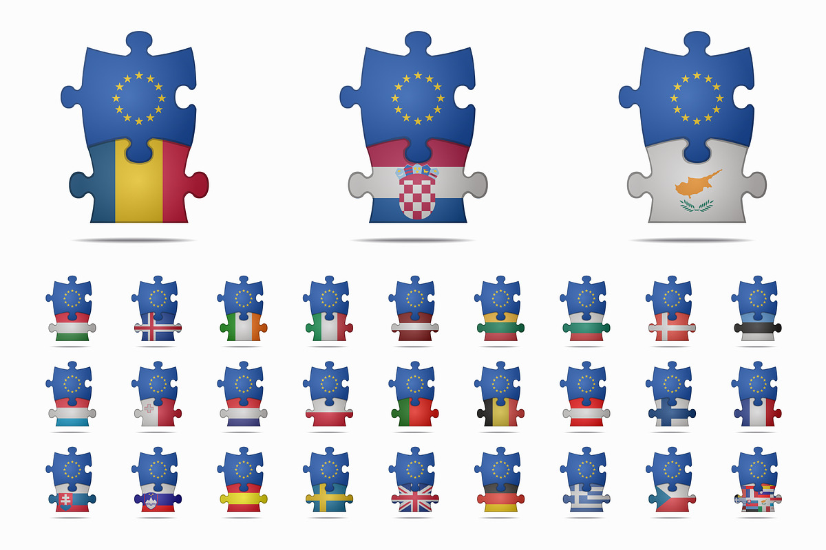 european union countries puzzle, a Finance Illustration by noche