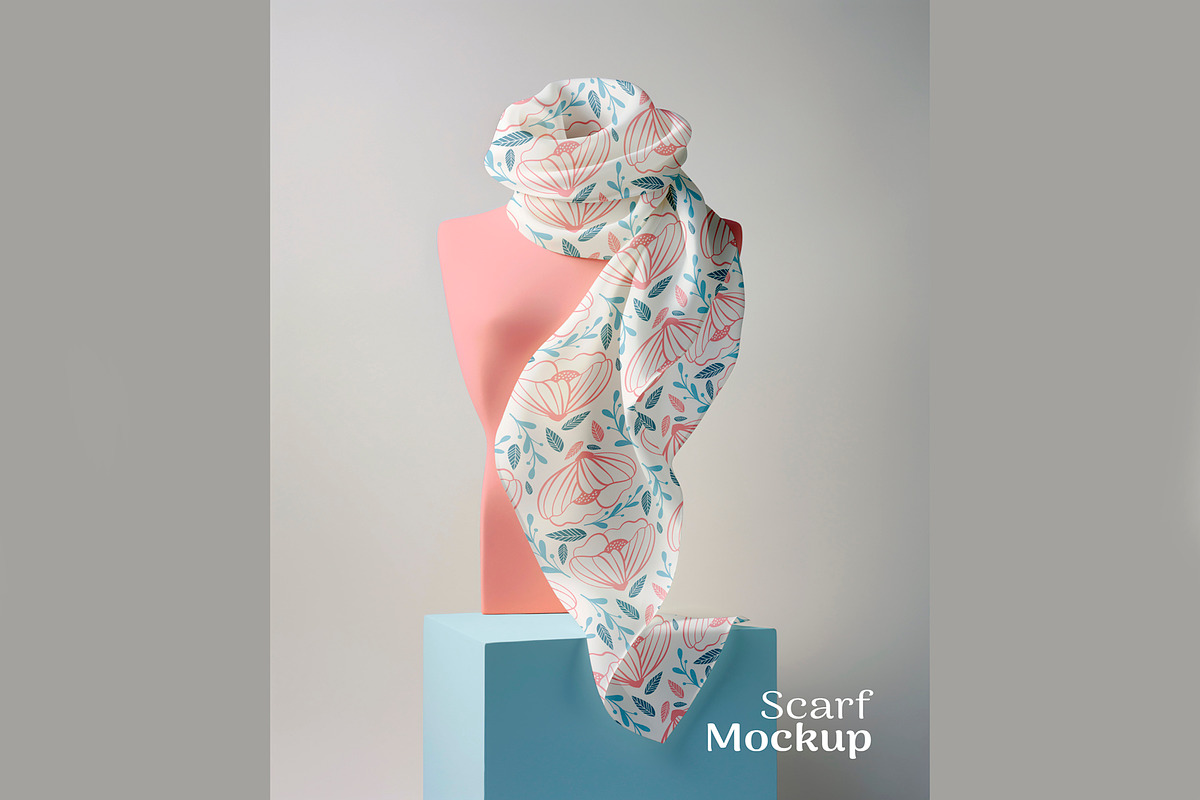 Bundles of 4 PSD Fabric Scarf cloths, a Shirt Mockup by Aban's World (Photo 3 of 4)