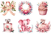 Pink Mother's Day Clipart, an Illustration by DreamArtGraphic (Thumbnail 4 of 4)